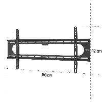 Стенна стойка за TV Hama "Strong" FIX, 800 x 400, 229 см (90"), черна