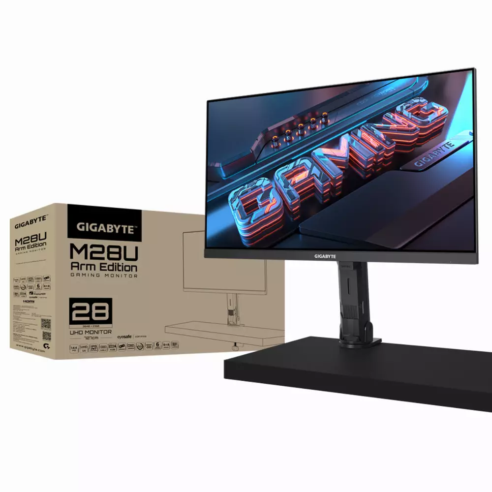 Монитор Gigabyte M28U 28" ARM EDITION, SS IPS, UHD 4K, 144Hz, 1ms, HDR400, RGB Fusion 2.0