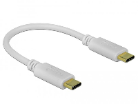 Кабел DeLock 85815, USB-C мъжко - USB-C мъжко, 15 см, Бял