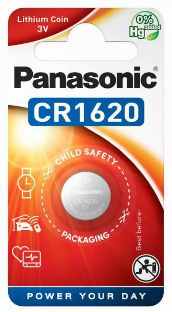 Бутонна батерия литиева PANASONIC CR-1620 3 V