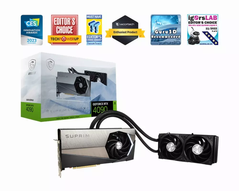 Видео карта MSI GeForce RTX 4090 SUPRIM LIQUID X 24G GDDR6X
