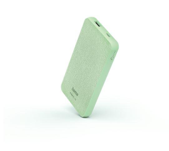 Hama "Fabric 10" Power Pack, 10000 mAh, 2 изхода: USB-C, USB-A, Зелен