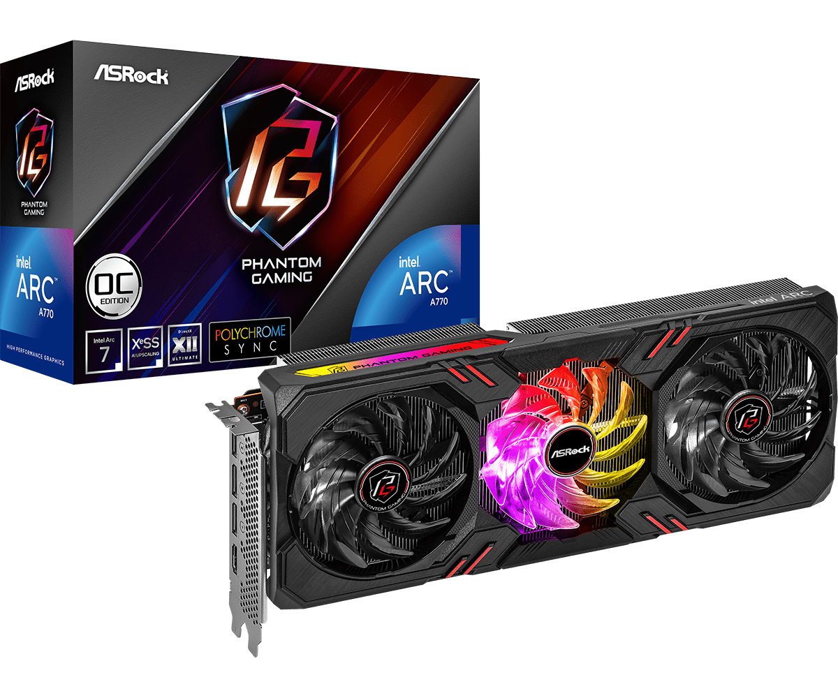 Видео карта ASRock Intel ARC A770 Phantom Gaming D 8GB OC