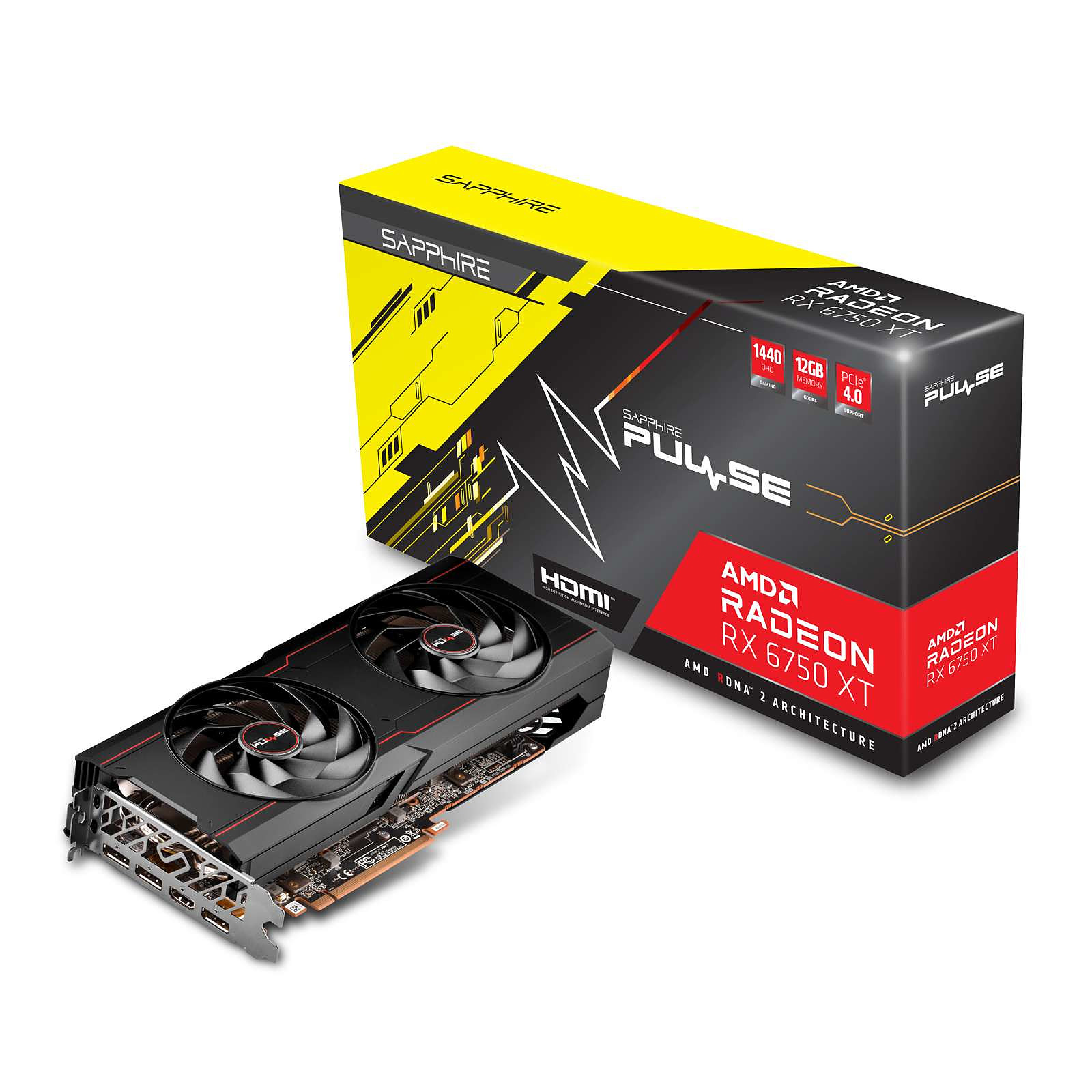 Видео карта Sapphire PULSE AMD Radeon RX 6750 XT Gaming OC 12GB - 11318-03-20G