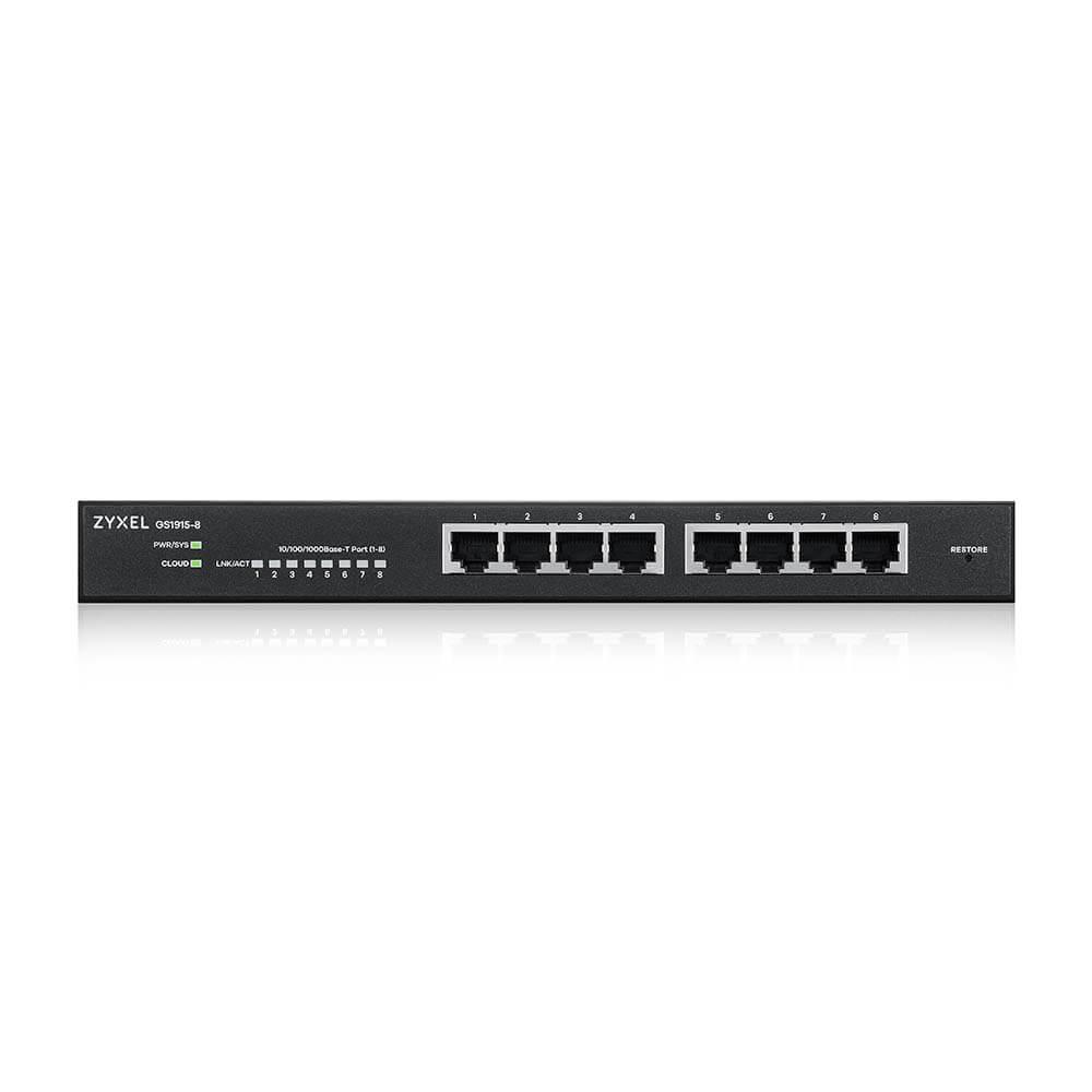 Комутатор 8-портовий ZyXEL GS1915-8, Gigabit, керований, standalone або Nebula управління