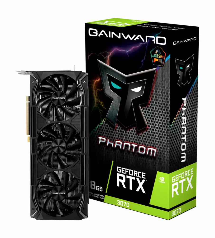 Видео карта Gainward GeForce RTX 3070 Phantom+ 8G GDDR6