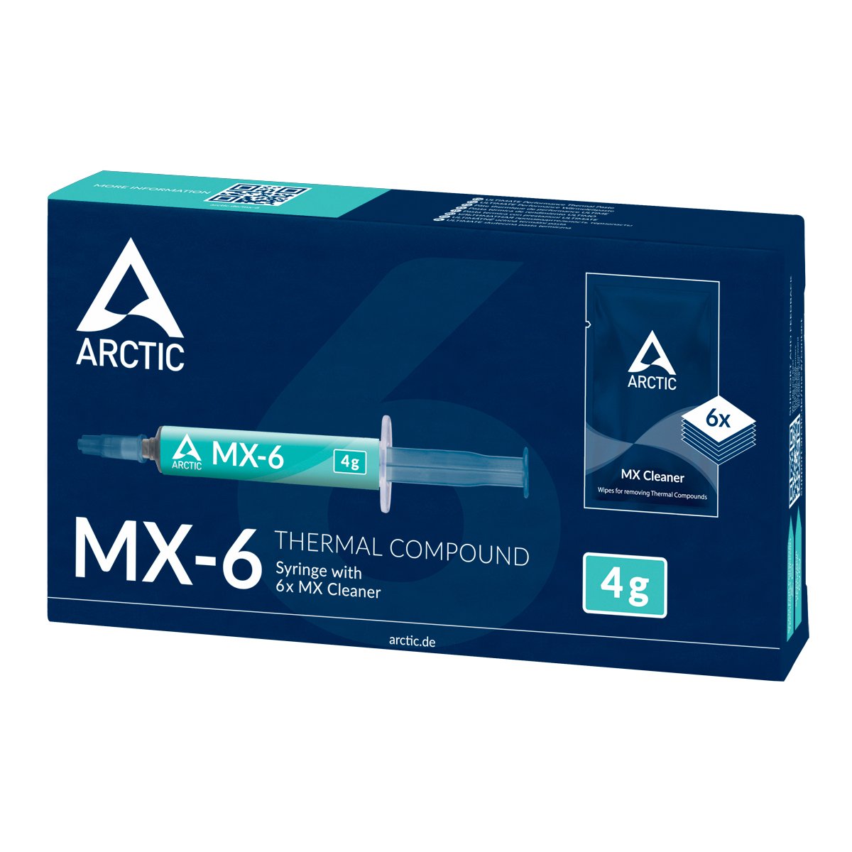Термопаста Arctic MX-6 Thermal Compound 4gr with 6pcs MX Cleaner - ACTCP00084A