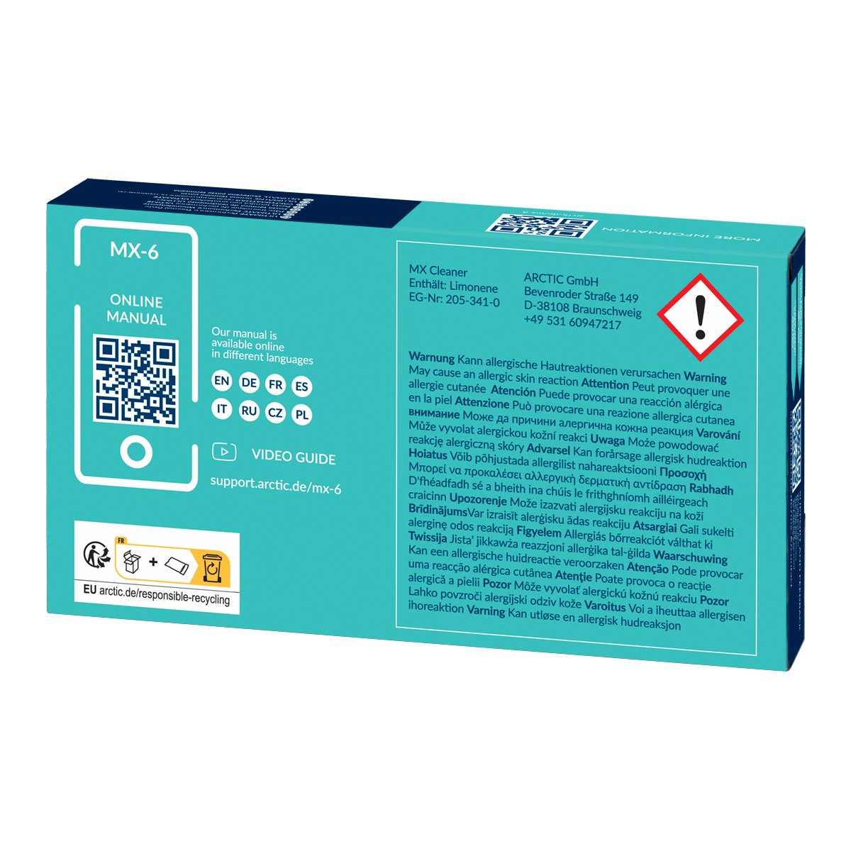 Термопаста Arctic MX-6 Thermal Compound 4gr with 6pcs MX Cleaner - ACTCP00084A