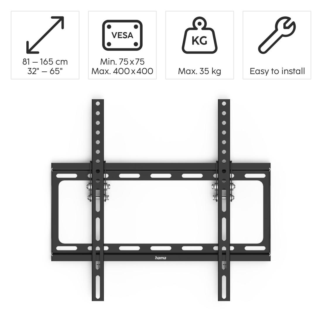 Metal TV stand Hama TILT, 165 cm (65"), black