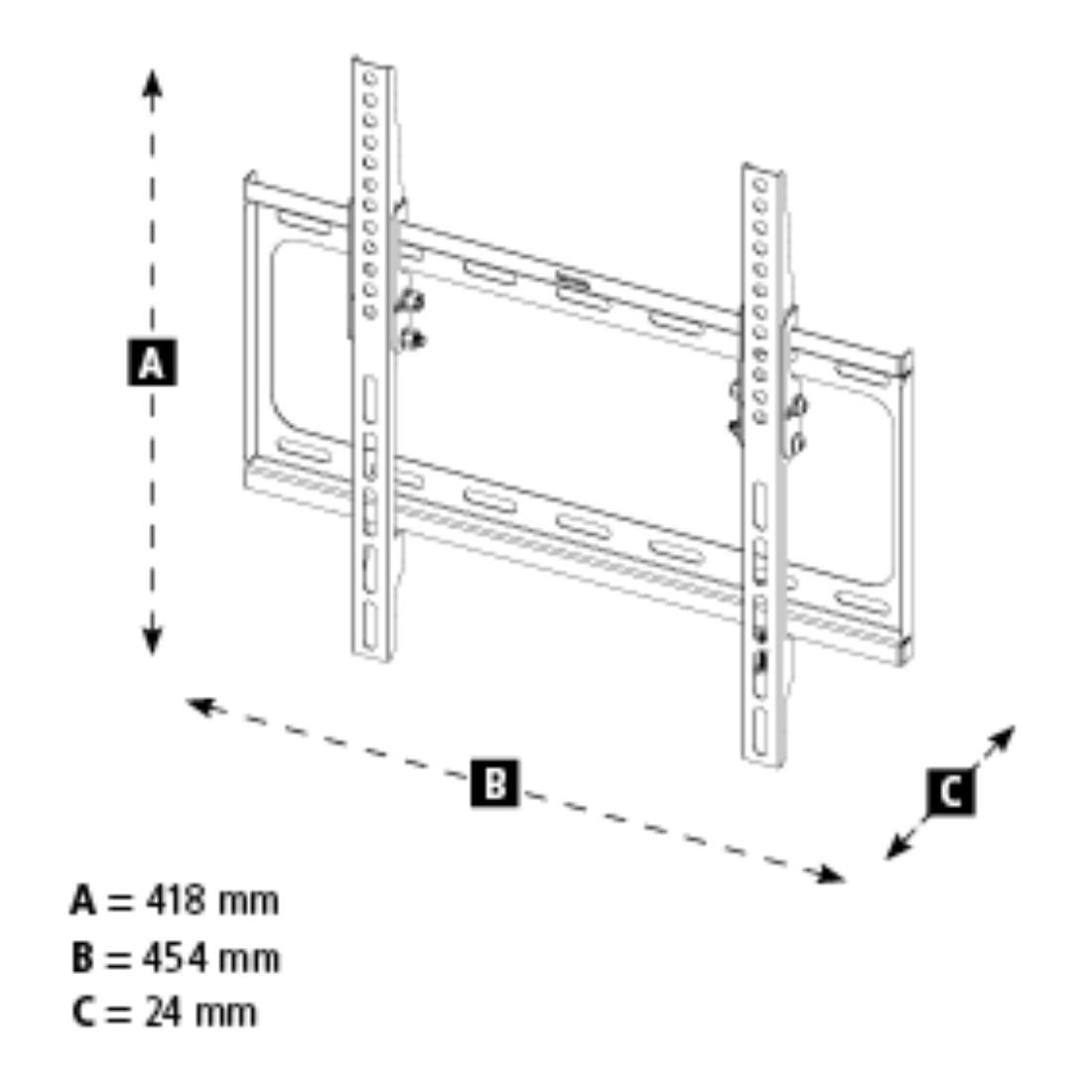 Metal TV stand Hama TILT, 165 cm (65"), black