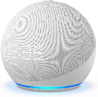 Преносима смарт тонколона Amazon Echo Dot 5, Гласов асистент, Alexa, Часовник, Бял