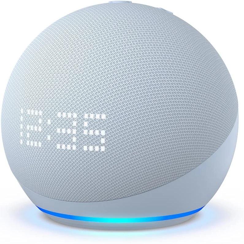 Преносима смарт тонколона Amazon Echo Dot 5, Гласов асистент, Alexa, Часовник, Син