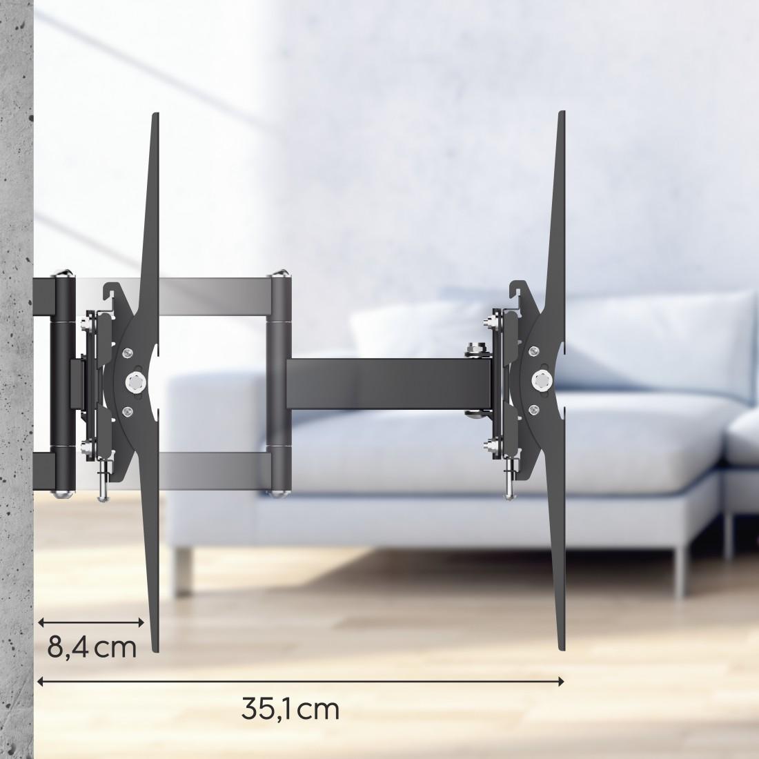Метална стойка за TV Hama FULLMOTION, 165 см (65"), 40 кг, Черна