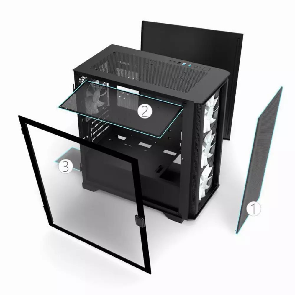 Кутия Montech AIR 100 ARGB TG Micro-ATX Black