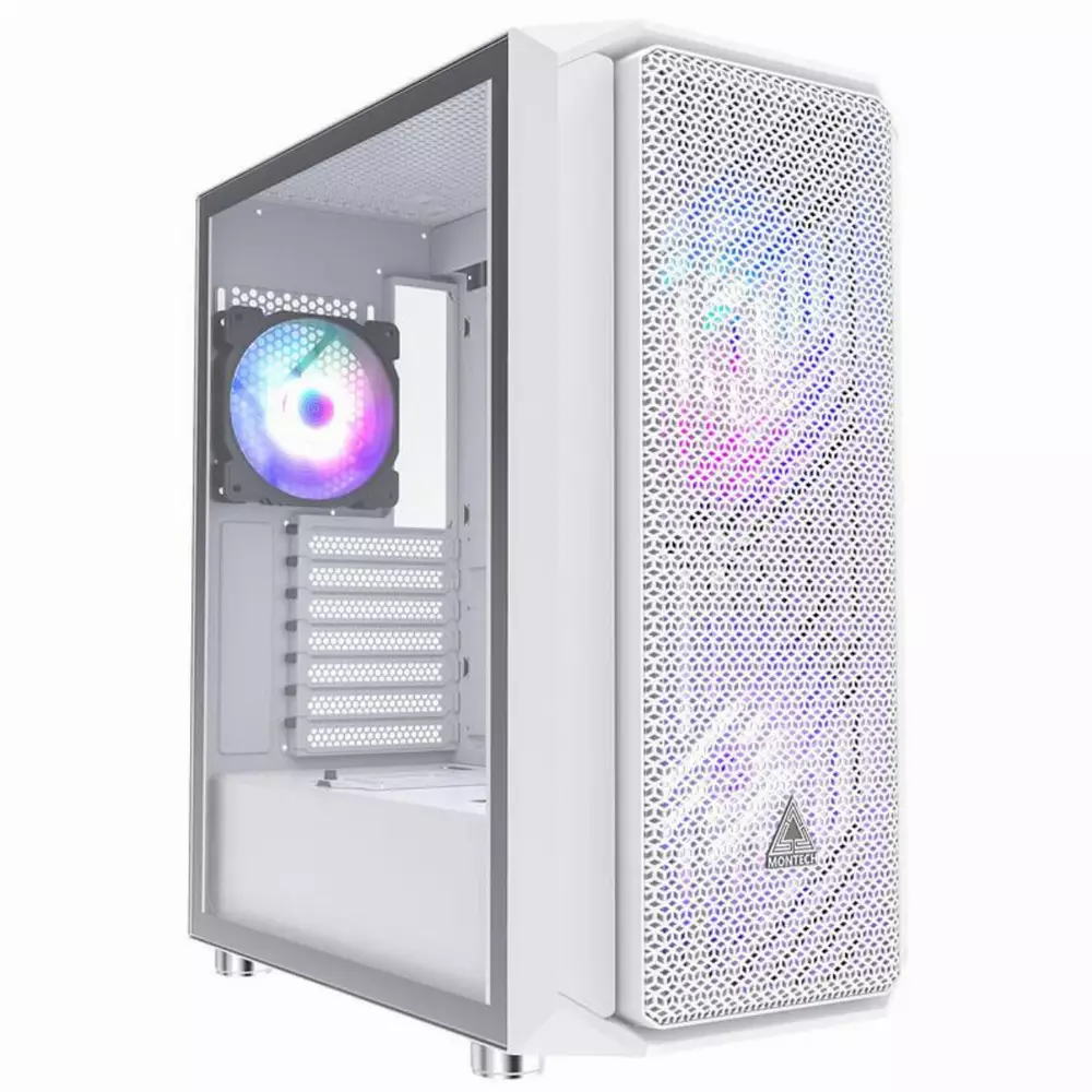 Кутия Montech AIR X MESH ARGB Tempered Glass Mid-Tower White