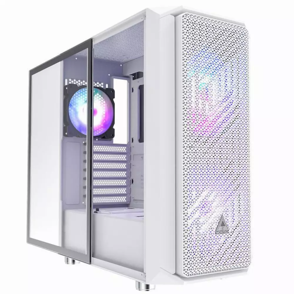 Кутия Montech AIR X MESH ARGB Tempered Glass Mid-Tower White