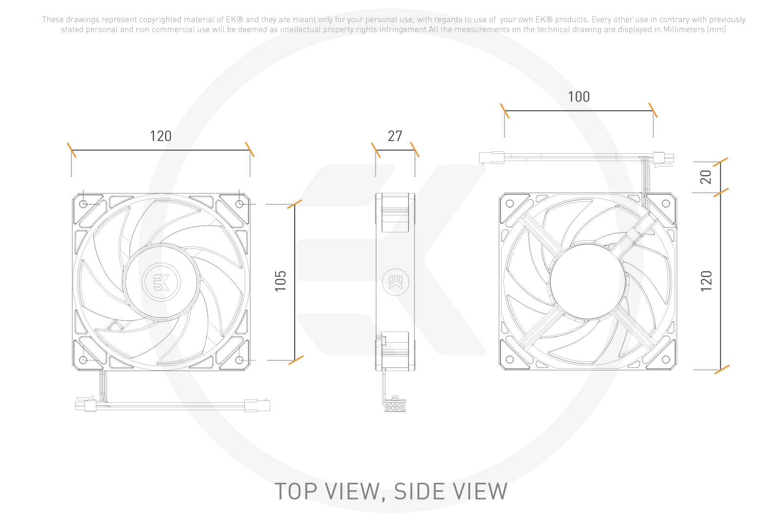 Вентилатор EK-Loop Fan FPT 120 D-RGB - White (550-2300rpm)