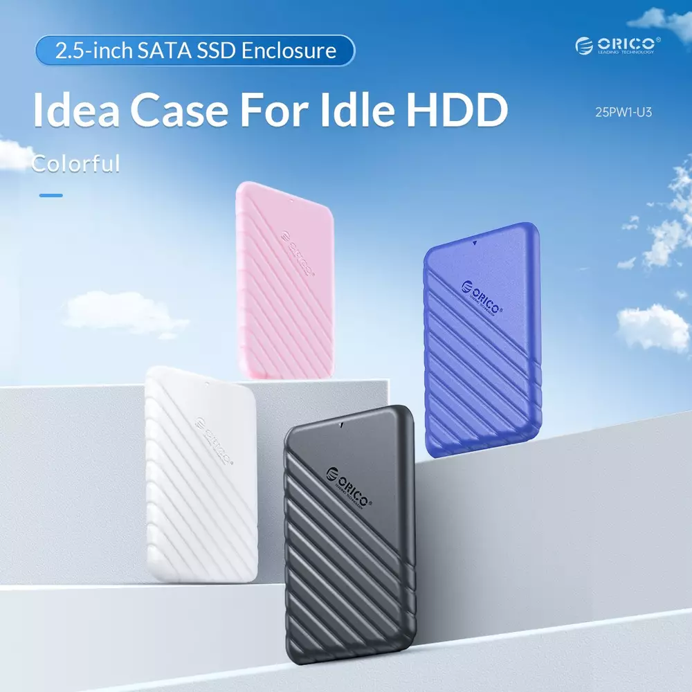 Orico кутия за диск Storage - Case - 2.5 inch USB3.0 BLUE - 25PW1-U3-BL