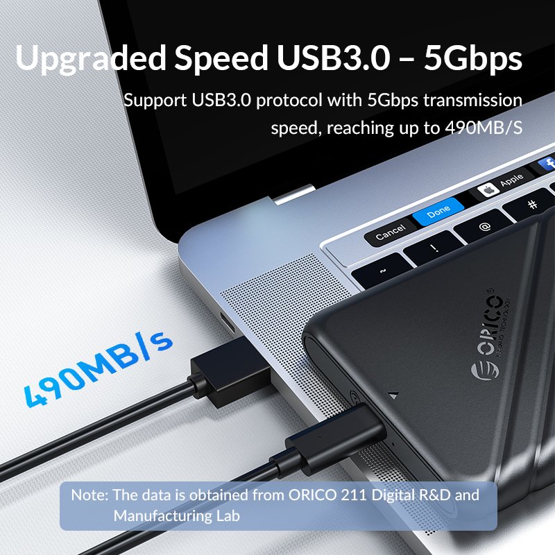 Orico кутия за диск Storage - Case - 2.5 inch USB3.0 BLUE - 25PW1-U3-BL