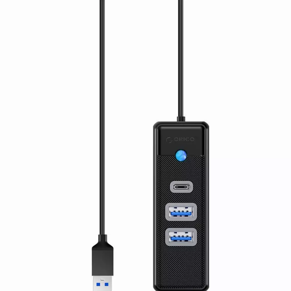 Orico хъб HUB USB3.0 3 port - 2 x USB3.0, 1 x Type C, Black - PWC2U-U3-015-BK
