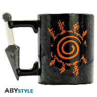 Чаша ABYSTYLE NARUTO SHIPPUDEN - Kunai Konoha, 3D дръжка, 460 ml, Черен