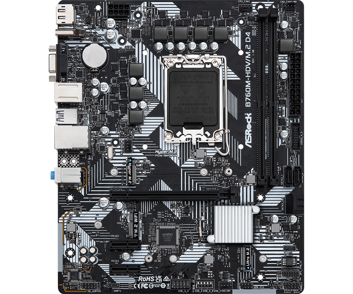 Дънна платка ASRock B760M-HDV/M.2 D4 LGA1700 DDR4