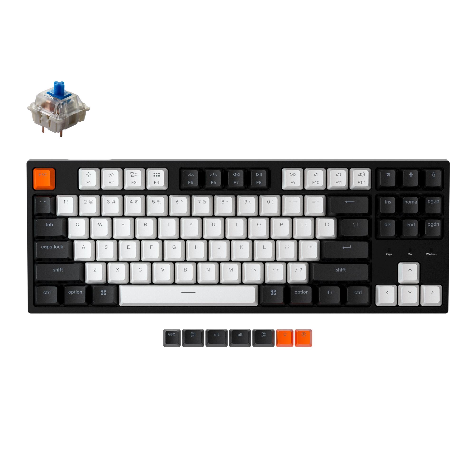 Геймърска механична клавиатура Keychron C1 TKL Gateron G Pro(Hot-Swappable) Blue Switch RGB Backlight