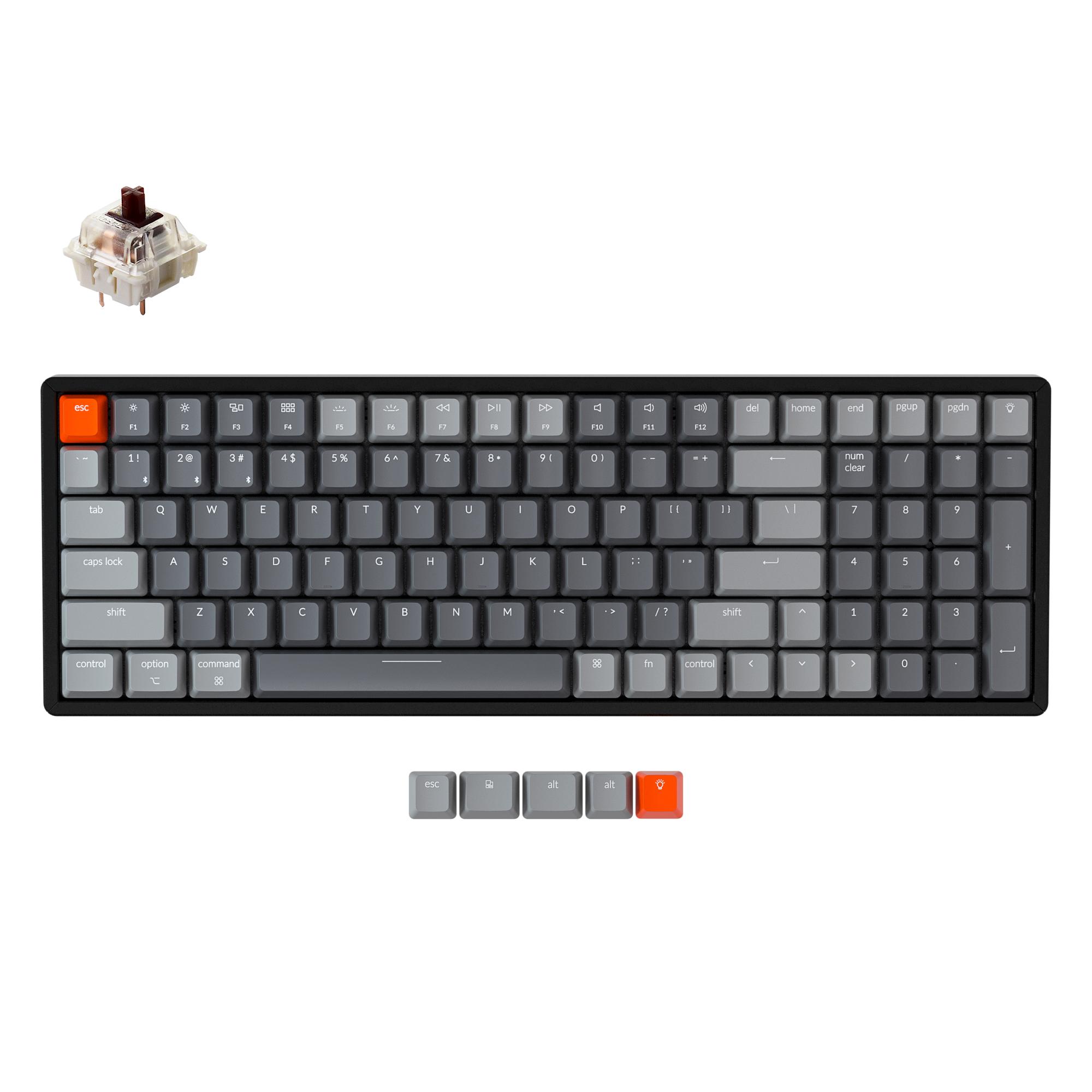 Gaming mechanical keyboard Keychron K4 Hot-Swappable Full-Size Gateron Brown Switch RGB Backlight Aluminium Frame