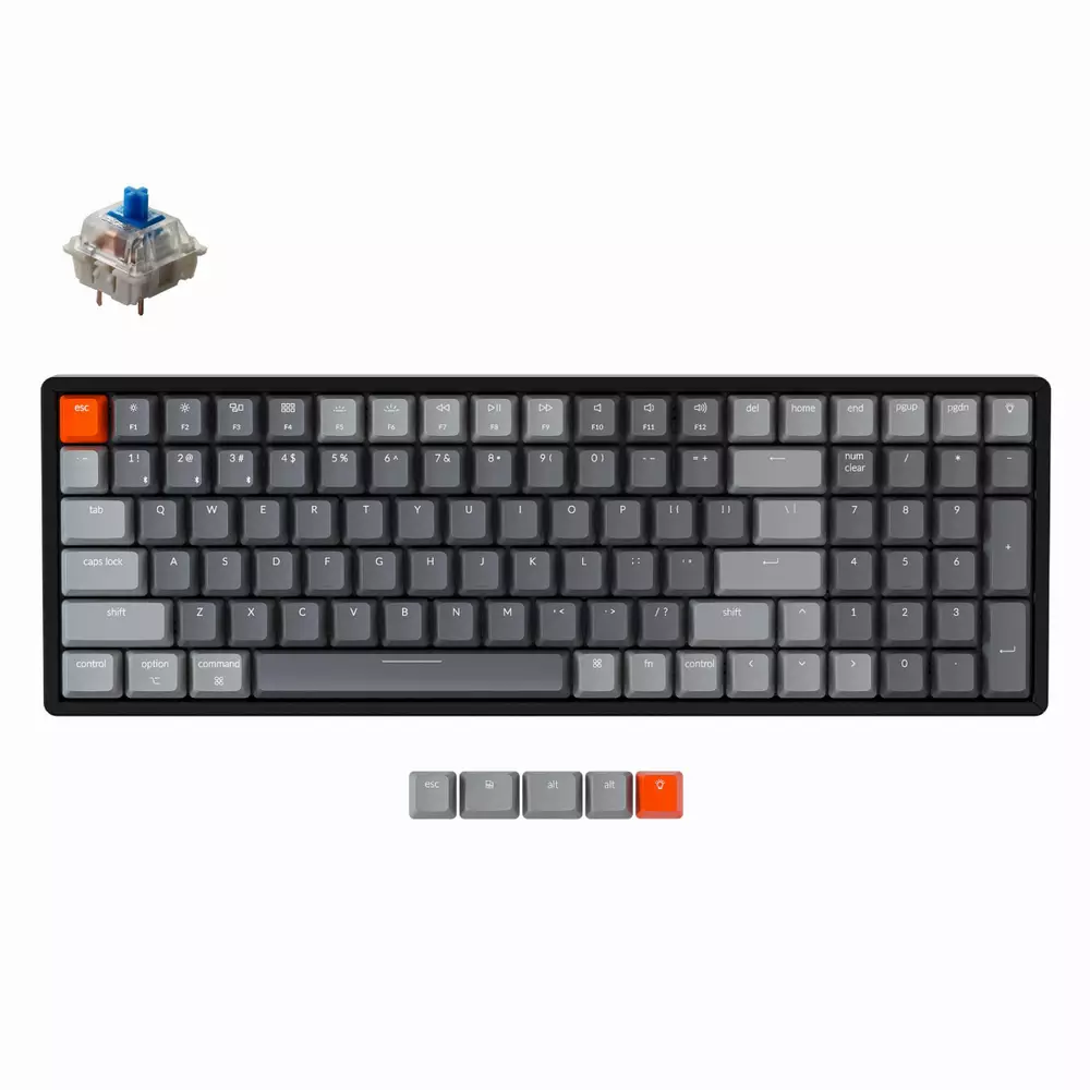 Gaming μηχανικό πληκτρολόγιο Keychron K4 Hot-Swappable Full-Size Gateron Blue Switch RGB Backlight Aluminium Frame