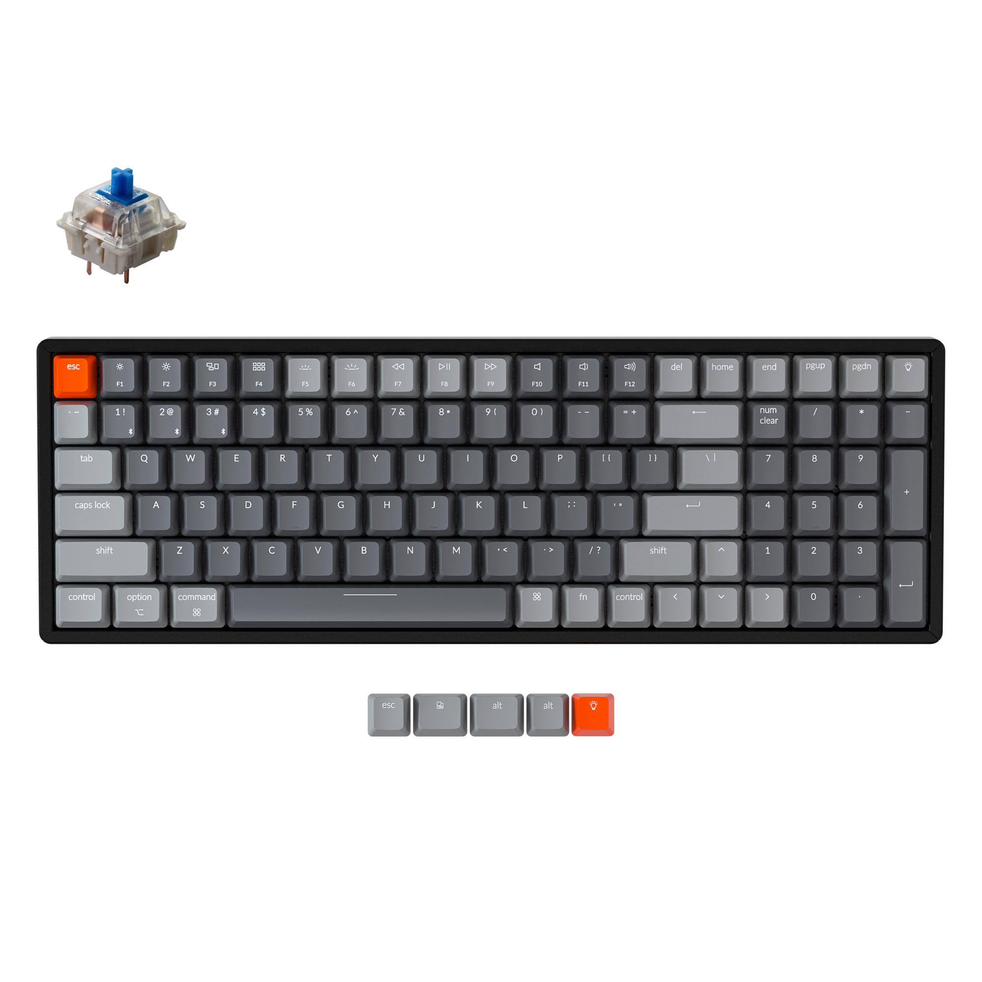 Gaming μηχανικό πληκτρολόγιο Keychron K4 Hot-Swappable Full-Size Gateron Blue Switch RGB Backlight Aluminium Frame