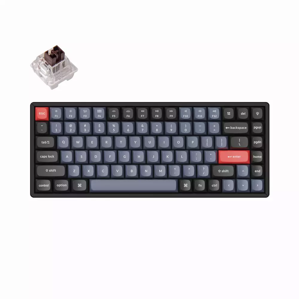 Gaming μηχανικό πληκτρολόγιο Keychron K2 Pro Hot-Swappable Keychron K Pro Mechanical Brown switch RGB Backlight Aluminium Frame
