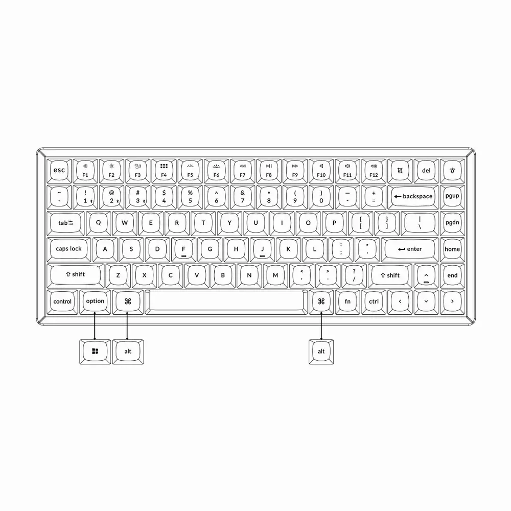 Геймърска механична клавиатура Keychron K2 Pro Hot-Swappable Keychron K Pro Mechanical Brown switch RGB Backlight Aluminium Frame
