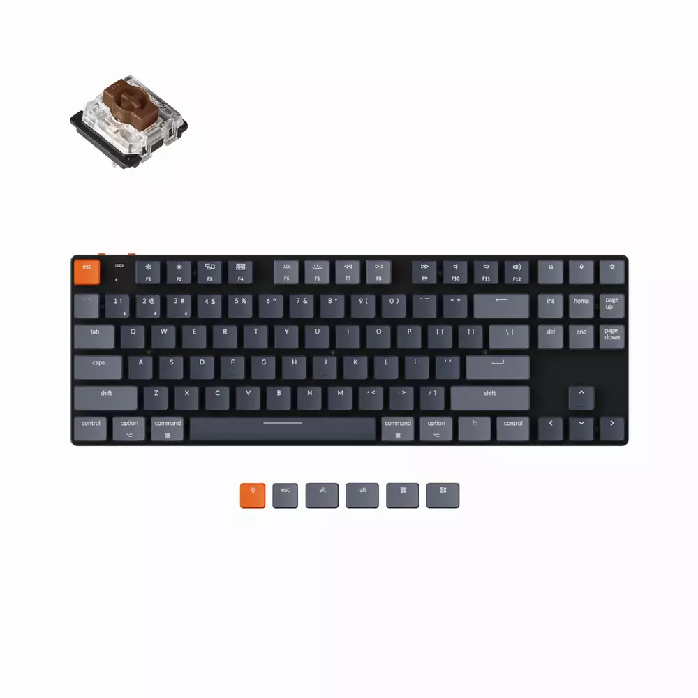 Геймърска Механична клавиатура Keychron K1 SE TKL Hot-Swappable Gateron Low Profile Brown Switch RGB Backlight