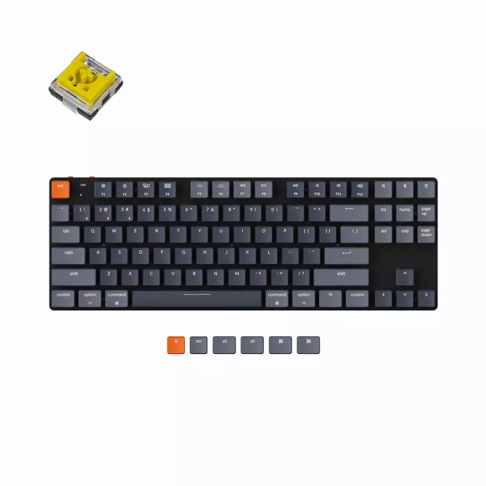 Геймърска Механична клавиатура Keychron K1 SE TKL Hot-Swappable Low Profile Keychron Optical Banana Switch RGB Backlight