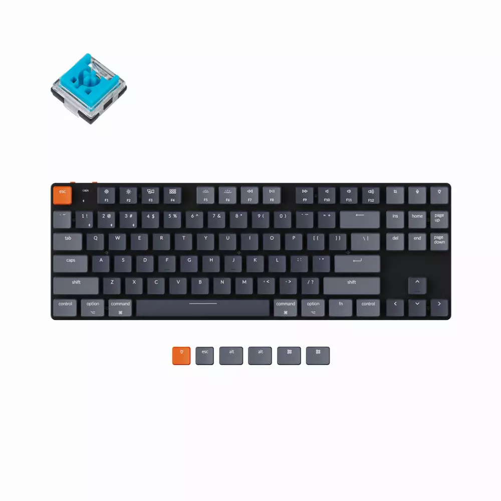 Геймърска Механична клавиатура Keychron K1 SE TKL Hot-Swappable Low Profile Keychron Optical Blue Switch RGB Backlight