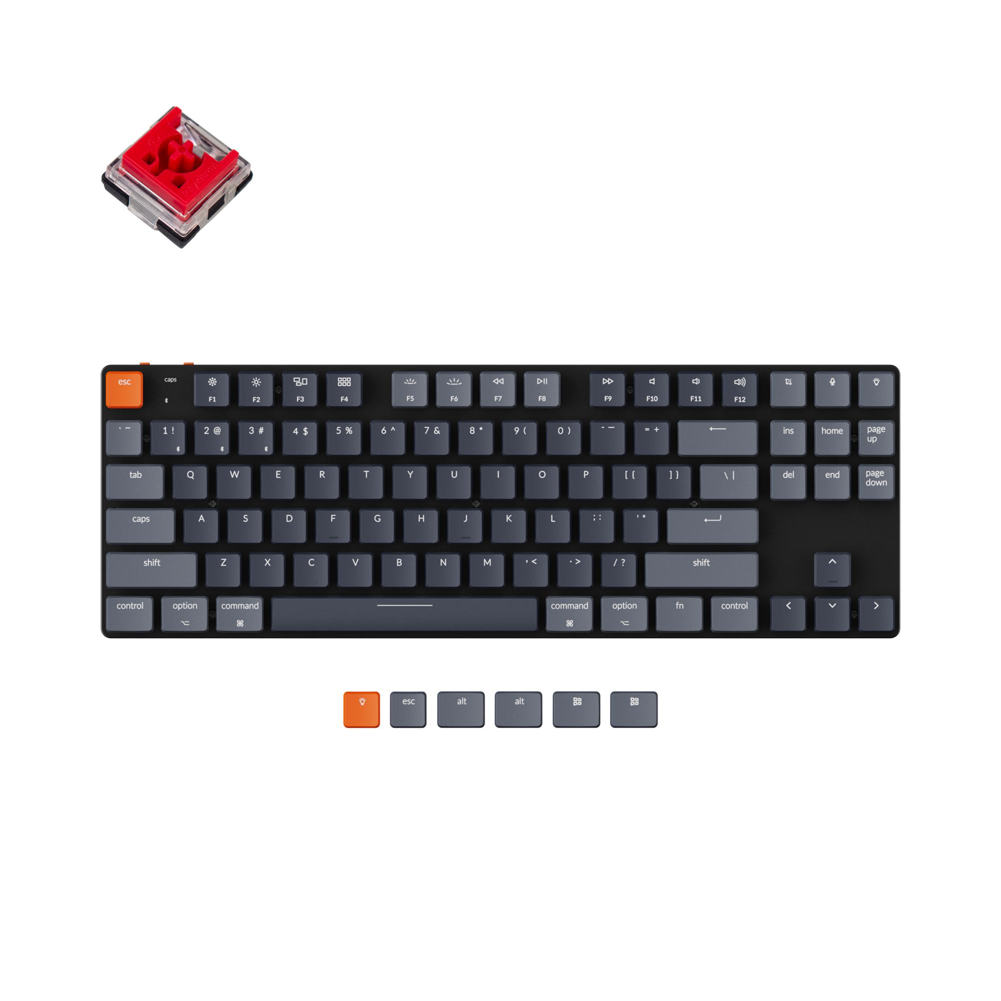 Геймърска Механична клавиатура Keychron K1 SE TKL Hot-Swappable Low Profile Keychron Optical Red Switch RGB Backlight