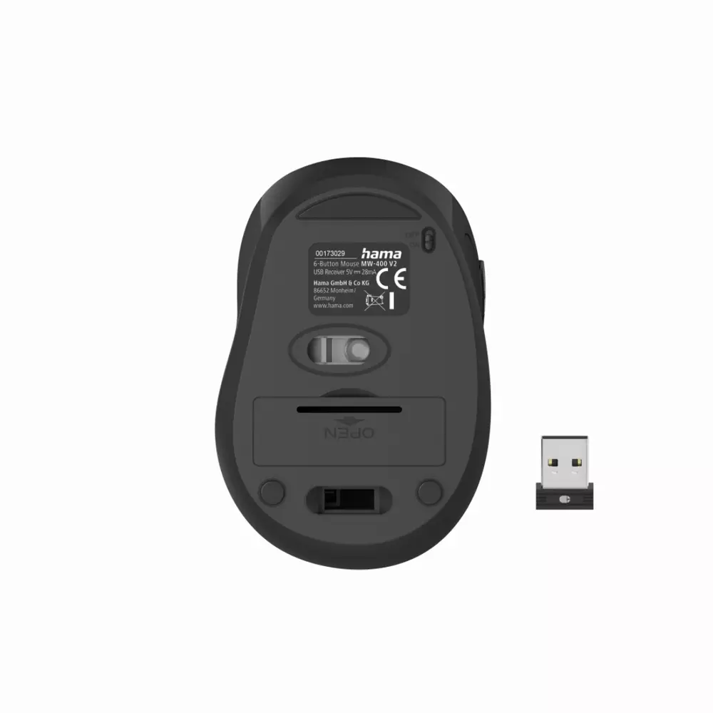 Безжична мишка Hama MW-400 V2, 6-бутонна , ергономична, USB, Жълта