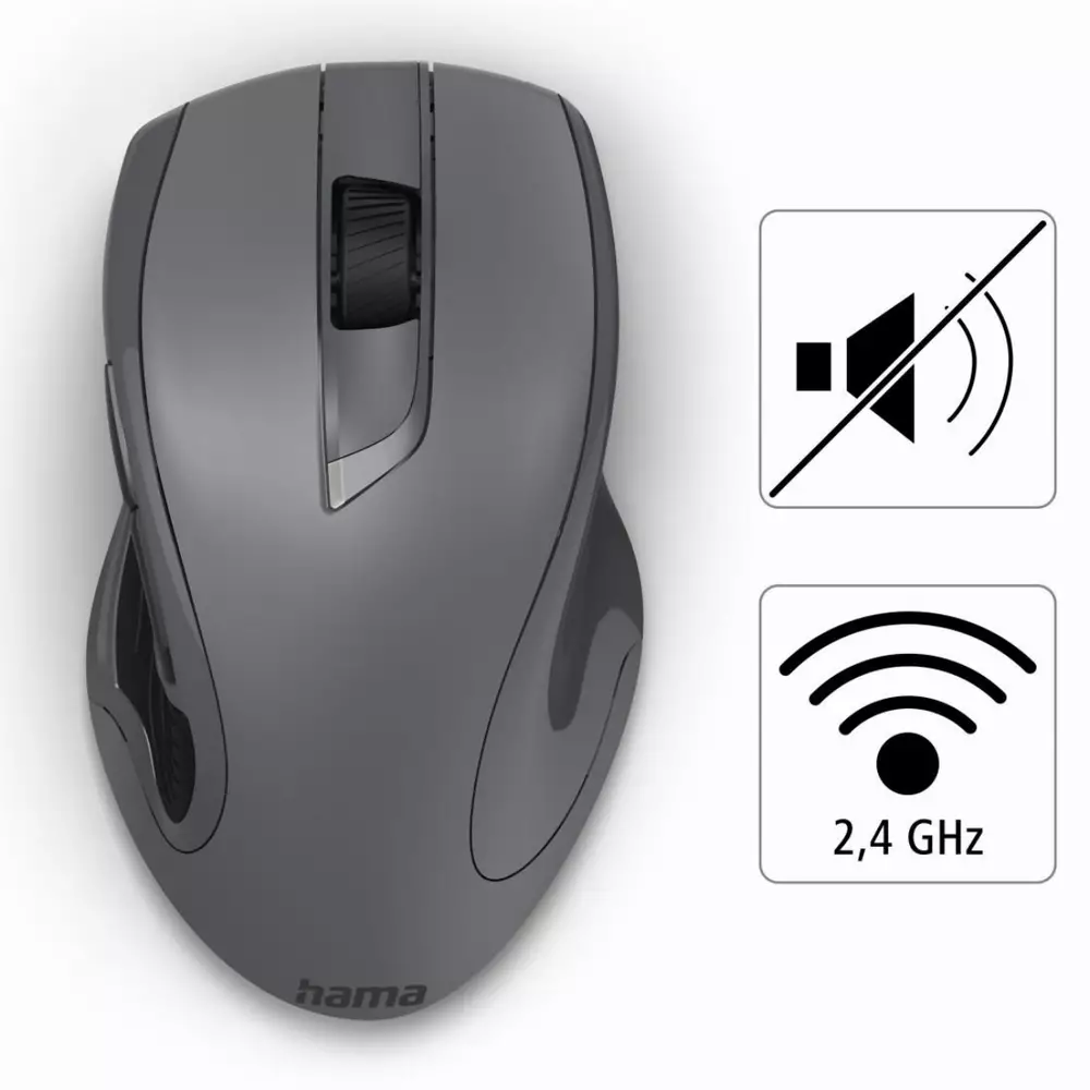 Безжична мишка Hama MW-900 V2 Laser ,7 бутона, Тъмно сива