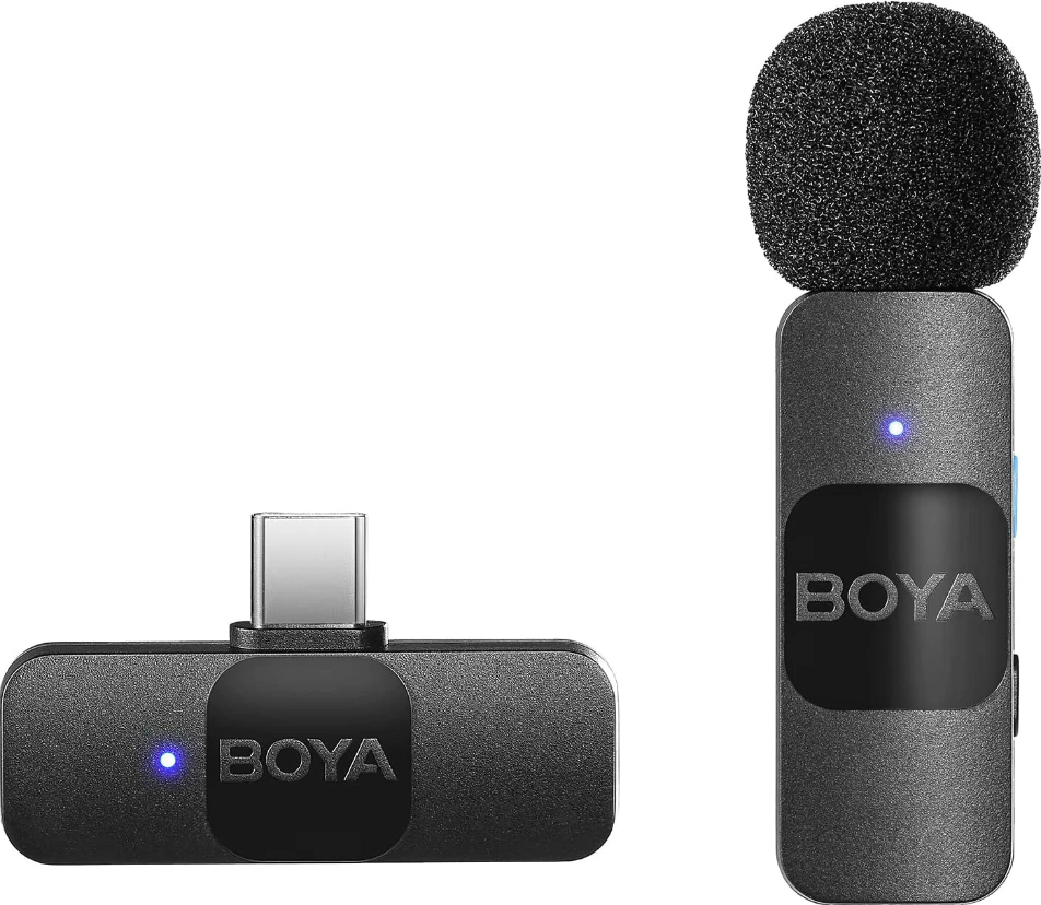 Système de microphone sans fil avec récepteur USB-C, BOYA BY-V10