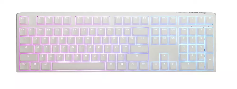 Геймърскa механична клавиатура Ducky One 3 Pure White Full Size Hotswap Cherry MX Silver RGB PBT Keycaps