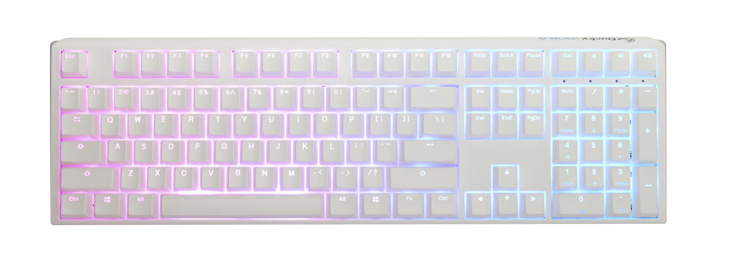 Геймърскa механична клавиатура Ducky One 3 Pure White Full Size Hotswap Cherry MX Silver RGB PBT Keycaps