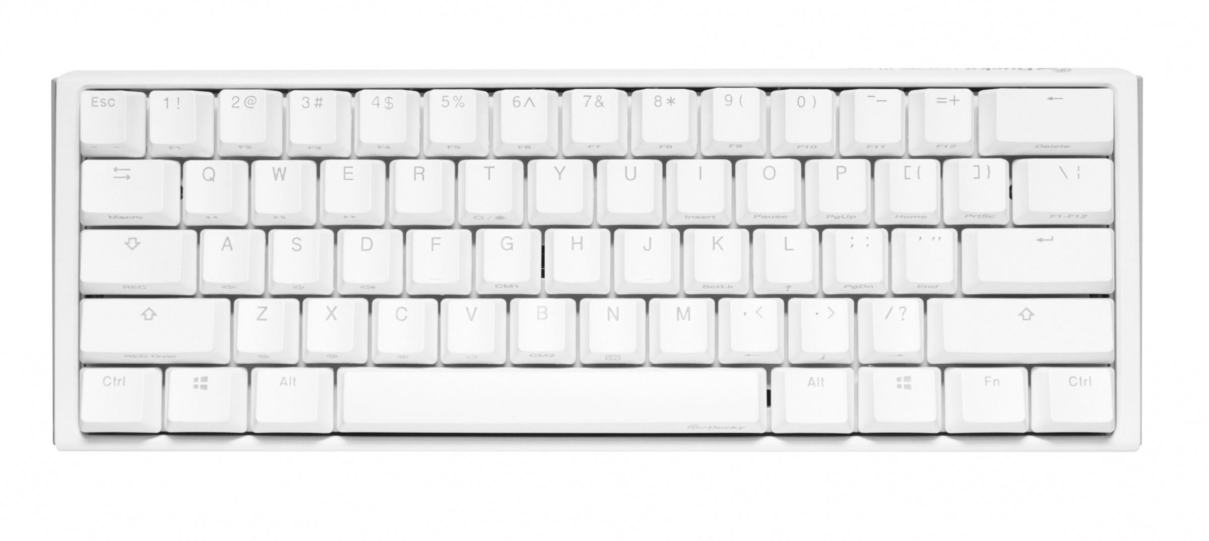 Геймърска механична клавиатура Ducky One 3 Pure White Mini 60% Hotswap Cherry MX Black RGB PBT Keycaps