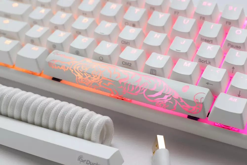 Gaming μηχανικό πληκτρολόγιο Ducky One 3 Pure White Mini 60% Hotswap Cherry MX Speed Silver RGB PBT Keycaps