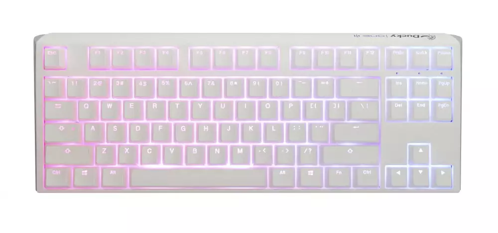 Геймърскa механична клавиатура Ducky One 3 Pure White TKL Hotswap Cherry MX Clear RGB PBT Keycaps