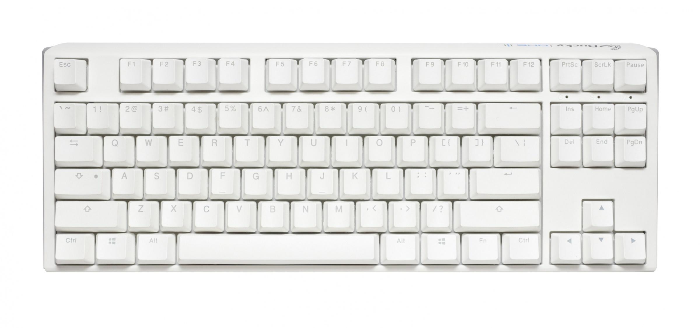 Teclado mecánico para juegos Ducky One 3 Pure White TKL Hotswap Cherry MX Clear RGB PBT Keycaps