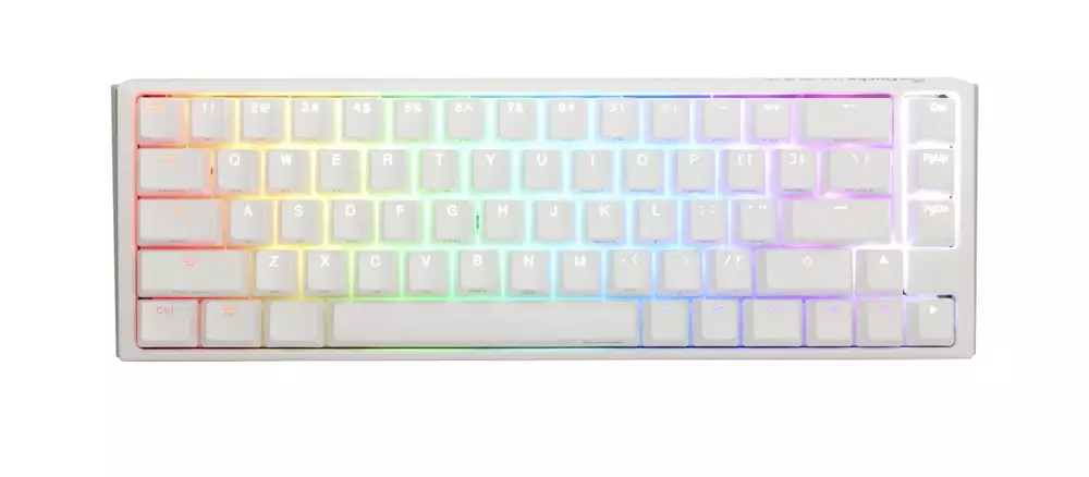 Геймърскa механична клавиатура Ducky One 3 Pure White SF 65 Hotswap Cherry Mx Brown RGB PBT Keycaps
