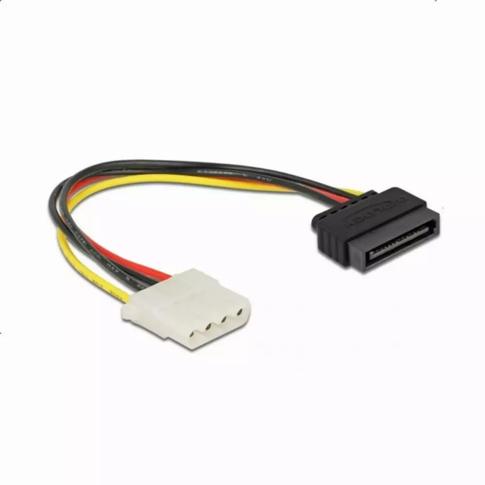 DeLock Power Kabel SATA 15 Pin weiblich zu 4 Pin weiblich, 20 cm