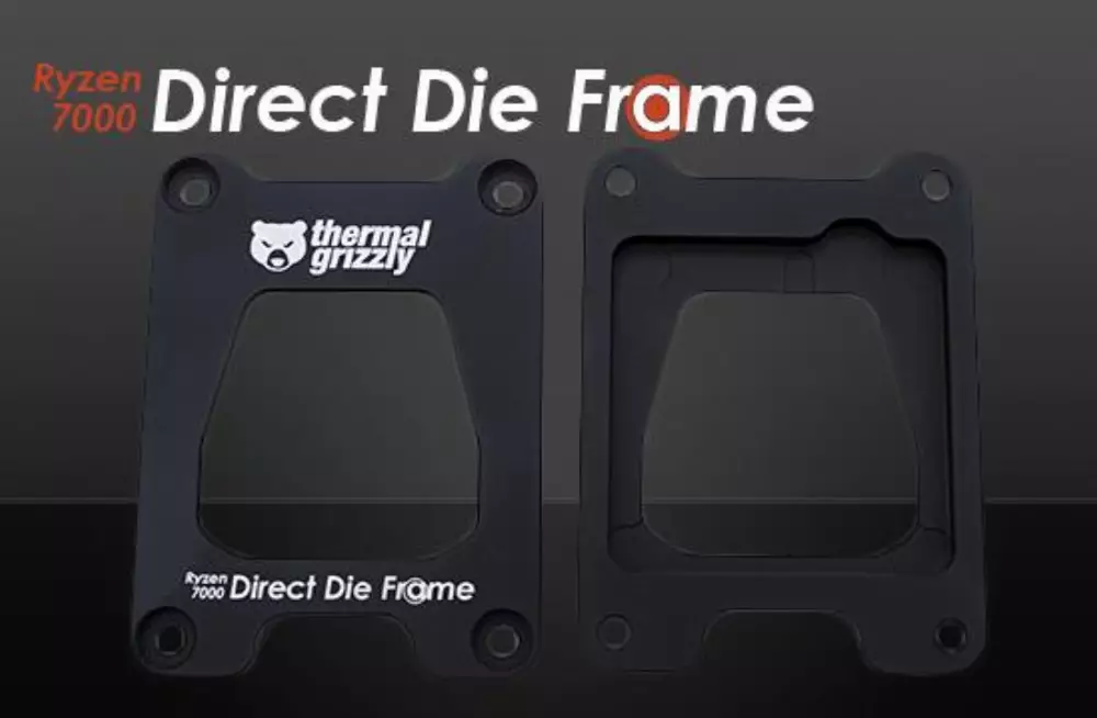 Монтажна рамка Thermal Grizzly Ryzen 7000 Direct Die Frame TG-DDF-R7000-R, Алуминий, Черен