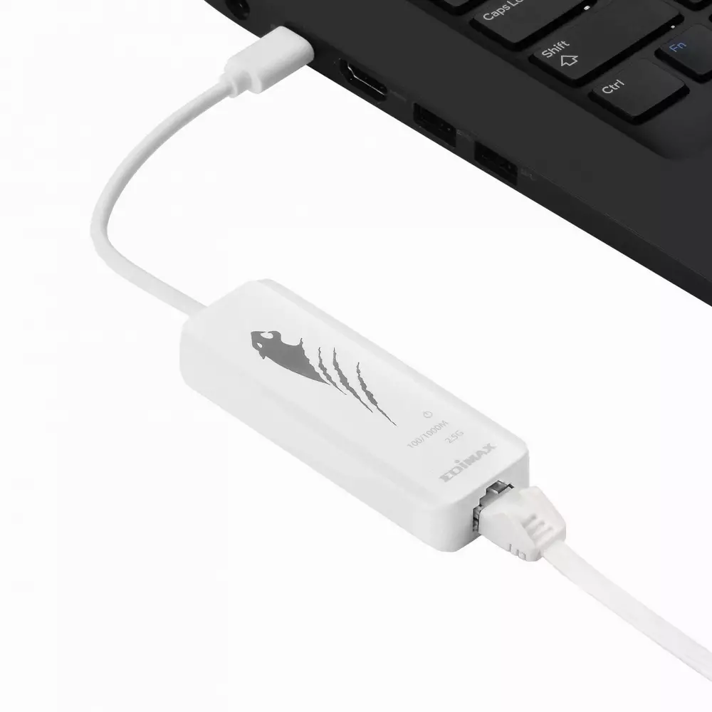 Мрежова карта EDIMAX EU-4307, USB-C, 2.5 Gigabit Ethernet, Бял