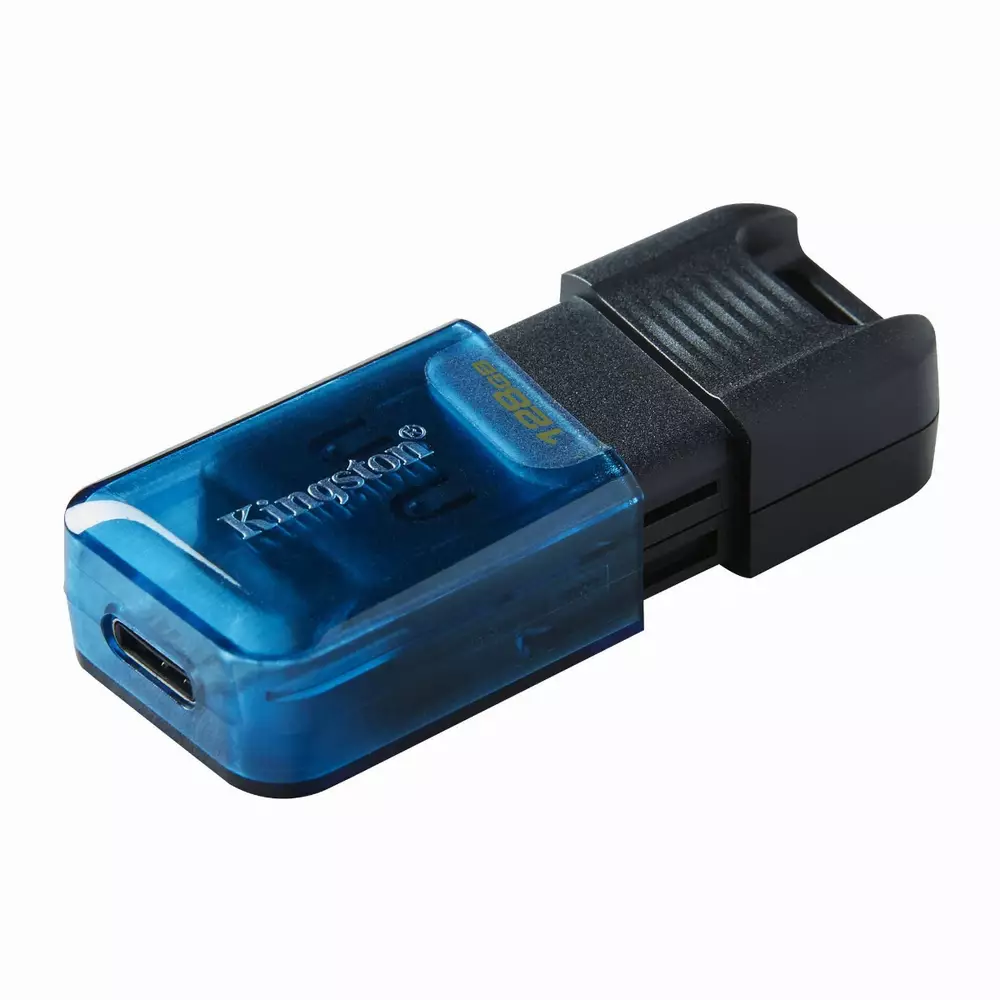 USB памет KINGSTON DataTraveler 80M, 128GB, USB-C 3.2 Gen 1, Черен/Син